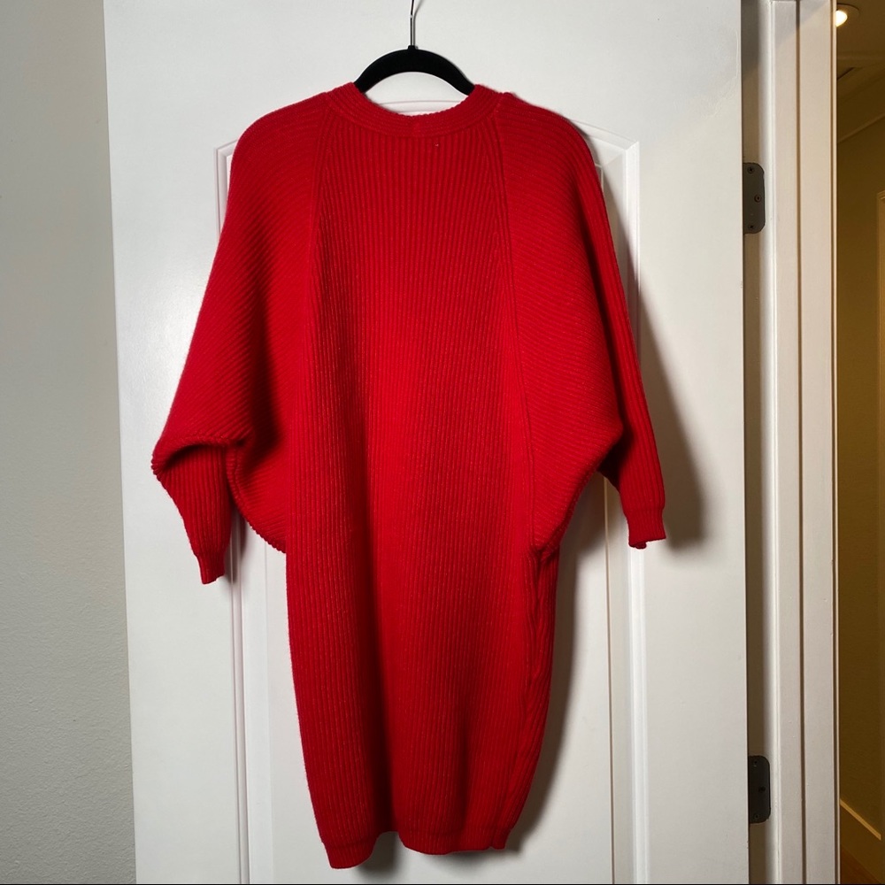 Lovers + Friends Red Ribbed Open Front Cardigan - Picture 6 of 12